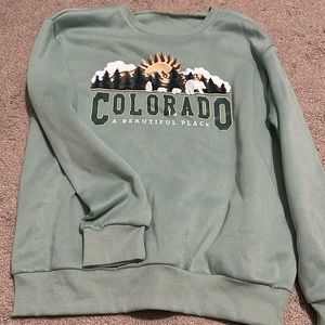Shein Colorado Mint Green Crewneck
